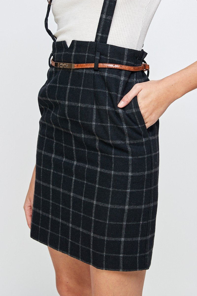 LateurGo Suspender High Waisted Skirt - Chic and Fashionable