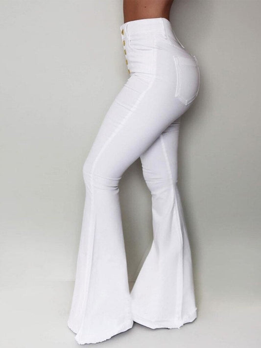 LateurGo Vintage Casual High Waist Pants with Breasted Button - Slim and Elegant