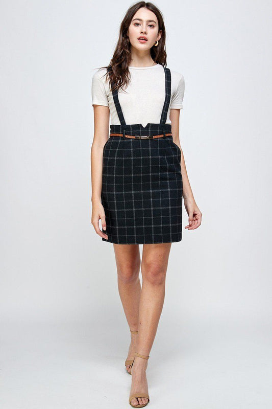LateurGo Suspender High Waisted Skirt - Chic and Fashionable