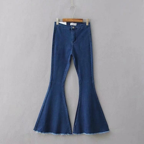 LateurGo Women's Fringe Loose Denim Jeans with Flare Sleeves