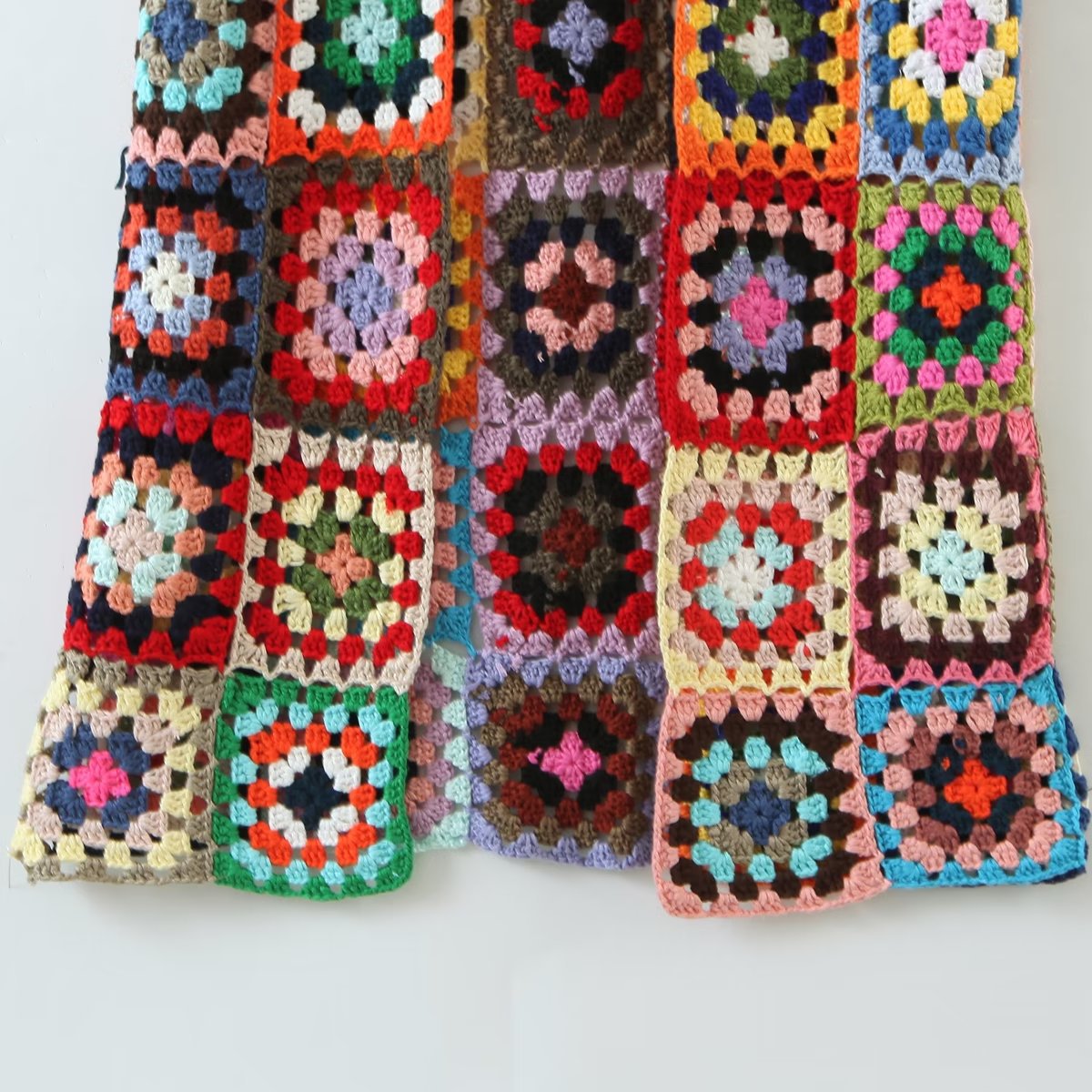 Hand-Knitted Open-Stitch Crochet Cardigan Jacket