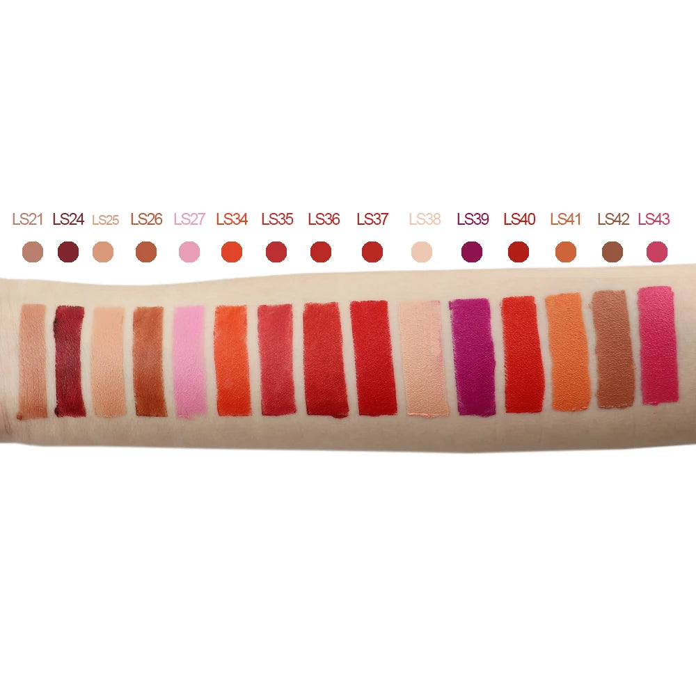 LateurGo Custom Vegan Matte Waterproof Lipstick - 15 Colors