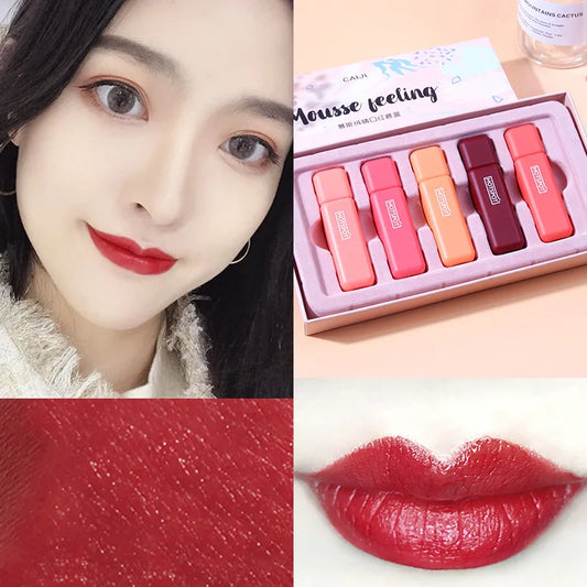 5 Vibrant Colors Shimmering Glaze Lip Gloss Set