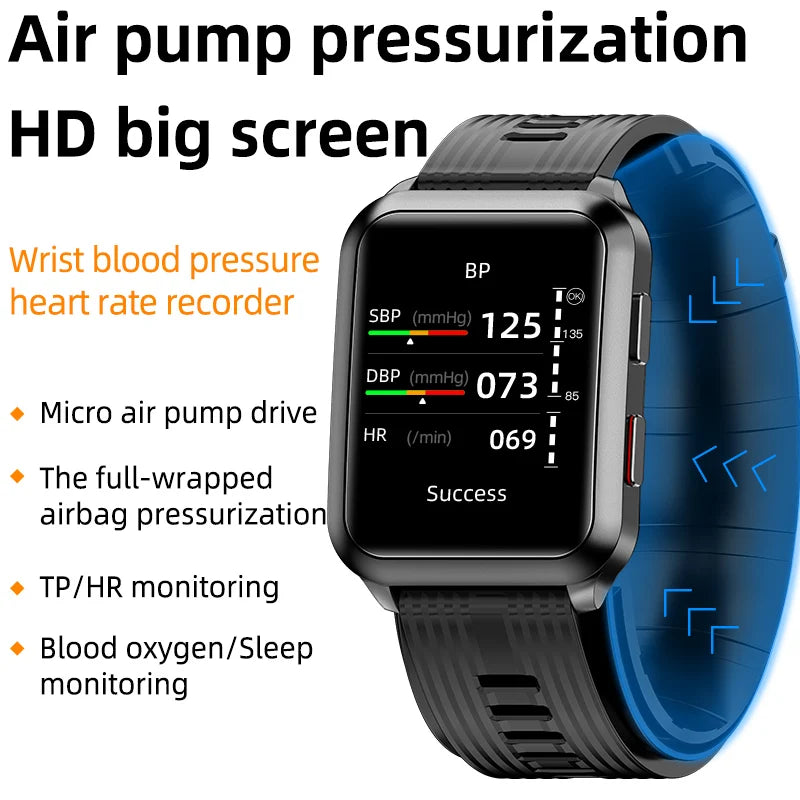 P60 Smartwatch with Air Pump Blood Pressure Measurement and Air Bag - LateurGo