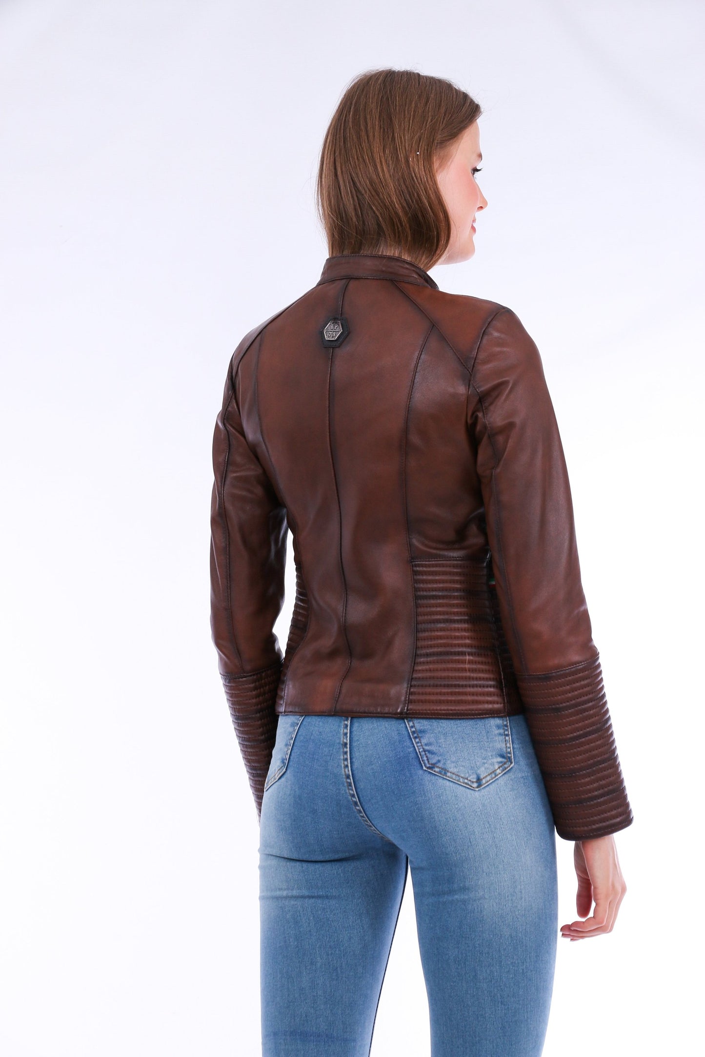 Brown Ravenna Leather Biker Jacket | LateurGo