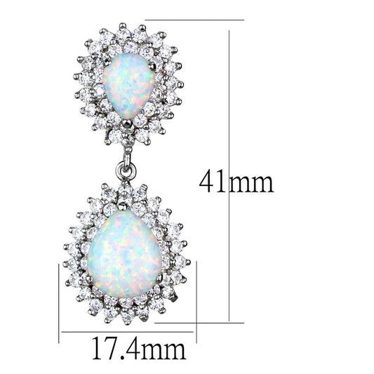 Rhodium 925 Sterling Silver Earrings for Women