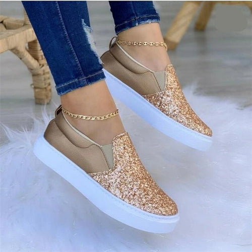 Crystal Flat Moccasins Female Loafers Shoes