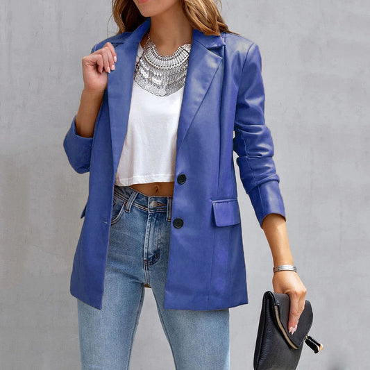 Solid Color Cardigan | Elegant Lapel Jacket for Women