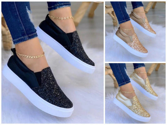 Crystal Flat Moccasins Female Loafers Shoes