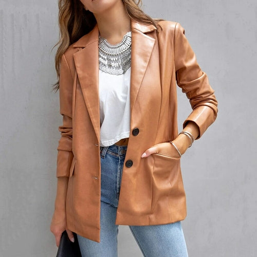 Solid Color Cardigan | Elegant Lapel Jacket for Women
