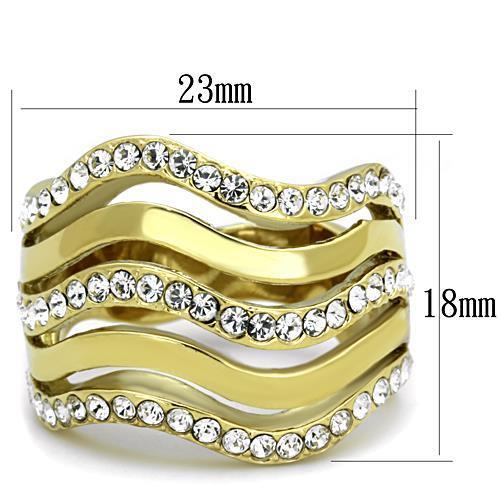 LateurGo Women's Stainless Steel Synthetic Crystal Rings