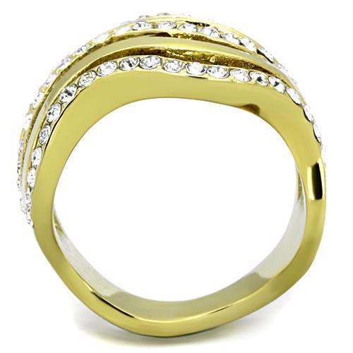 LateurGo Women's Stainless Steel Synthetic Crystal Rings