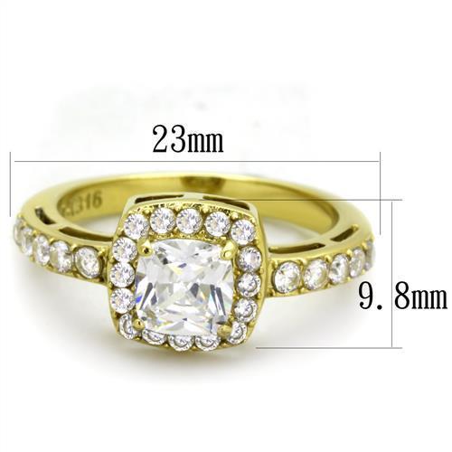 LateurGo Women's Stainless Steel Cubic Zirconia Rings