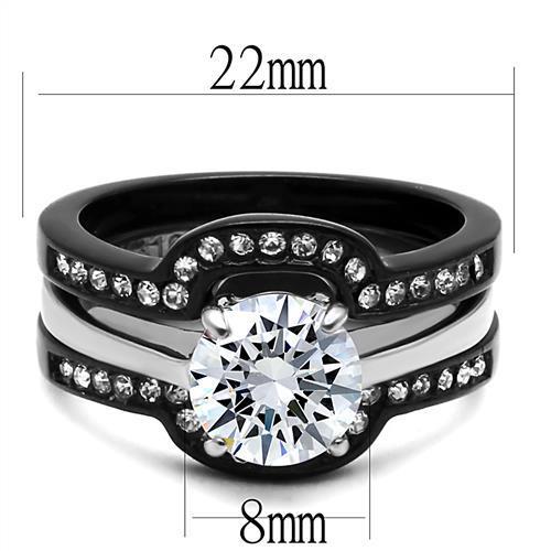 LateurGo Women's Stainless Steel Cubic Zirconia Rings