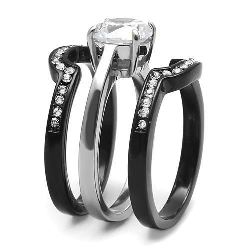 LateurGo Women's Stainless Steel Cubic Zirconia Rings