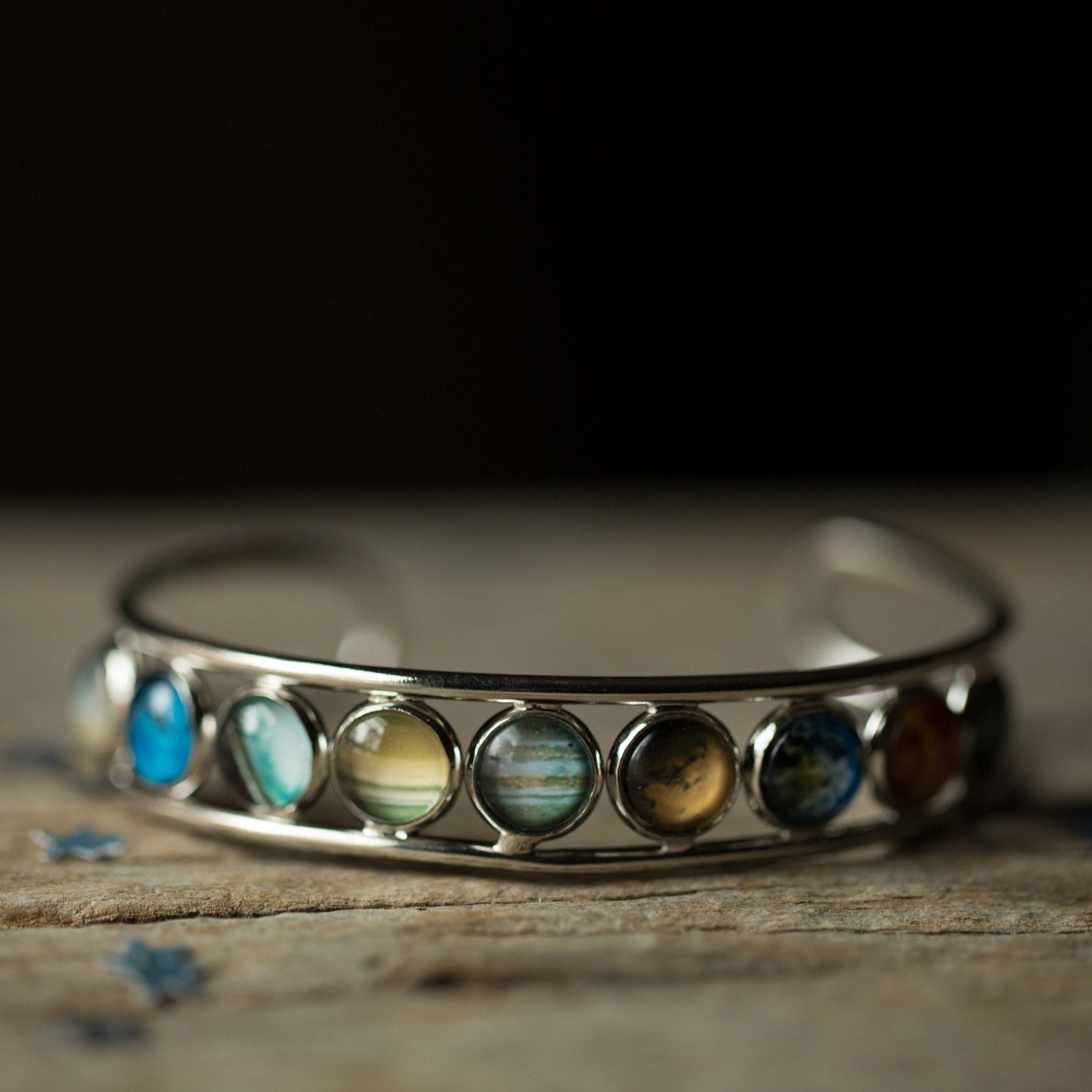 Solar System Bangle - Elegant Silver Bracelet