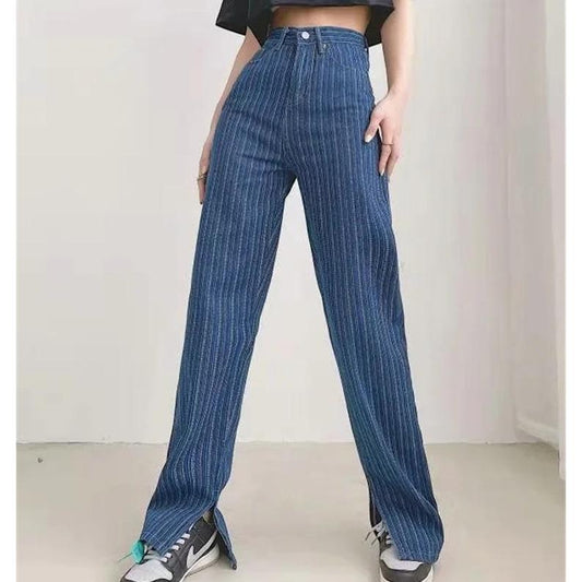 LateurGo Denim Flare Pants: Long Baggy Trousers