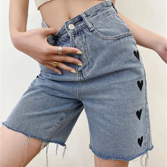 Women's Fashion Embroidered Trendy Jeans Shorts by LateurGo