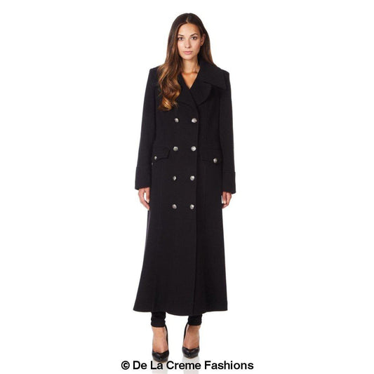 LateurGo Wool Blend Double Breasted Maxi Coat - Long and Luxurious