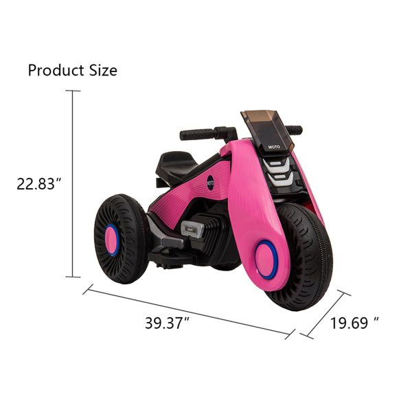 LateurGo Children's Electric Motorcycle with 3 Wheels and Double Drive