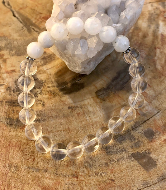 Rainbow Moonstone & Quartz Bracelet | LateurGo