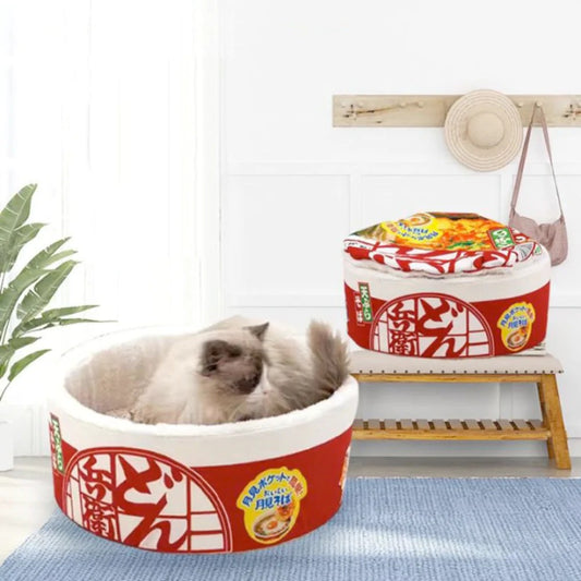 Pet Ramen Cushion Bed | Noodle Shape Bed For Pets |