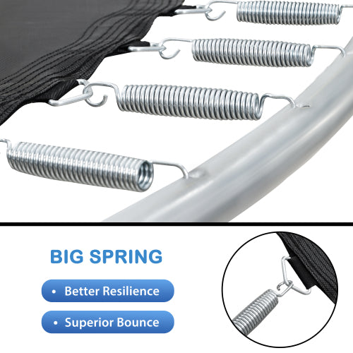 LateurGo 12FT Trampoline for Kids - Safety Enclosure Net and Basketball Hoop