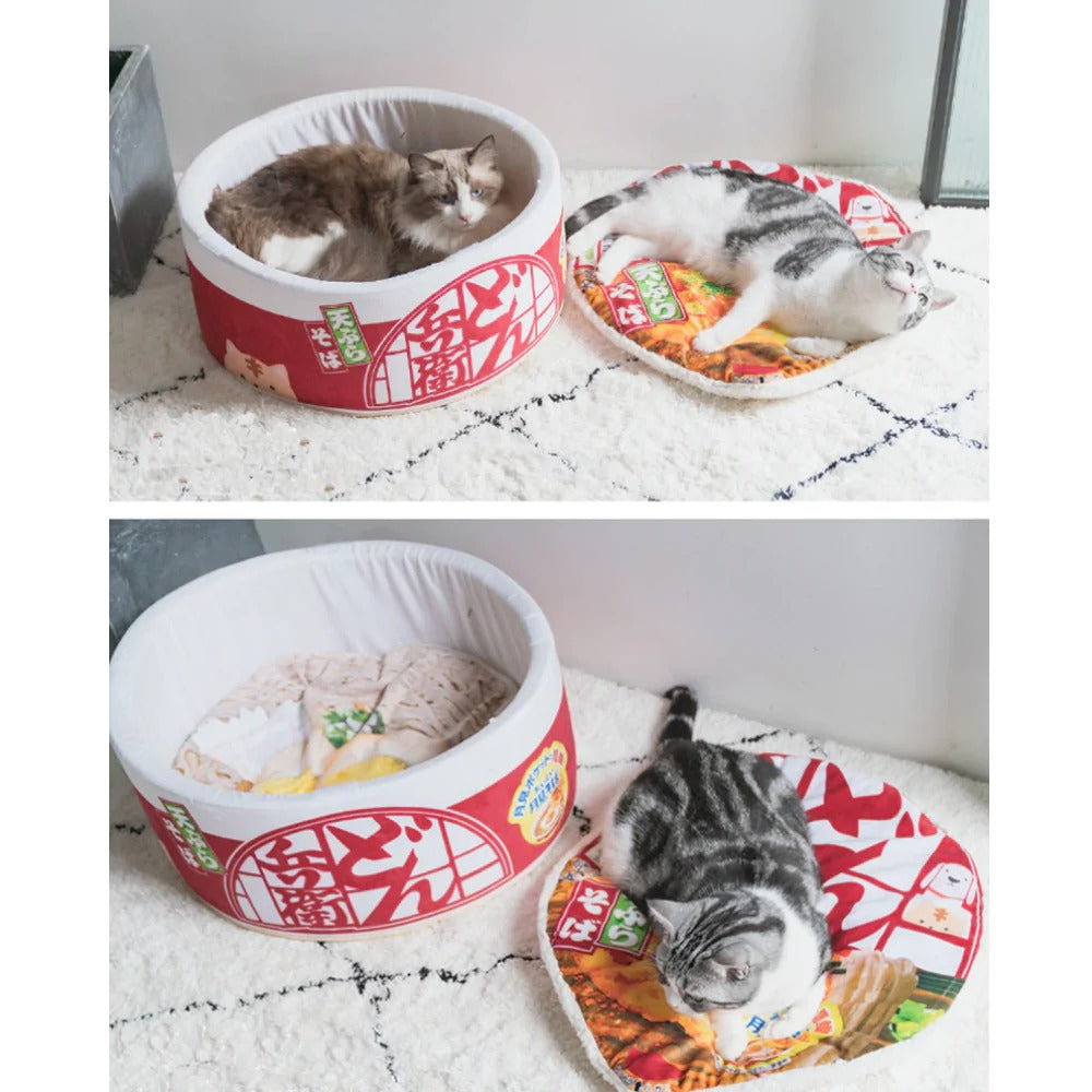 Pet Ramen Cushion Bed | Noodle Shape Bed For Pets |