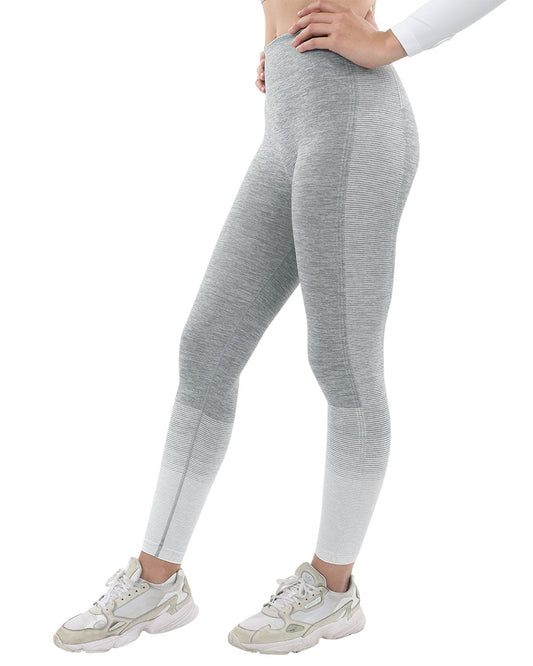 Seamless Grey & White Leggings | Trendy Activewear