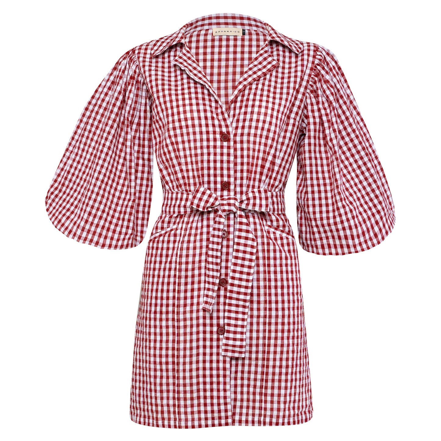 EGHAN Fashionable Mini Dress in Gingham Red