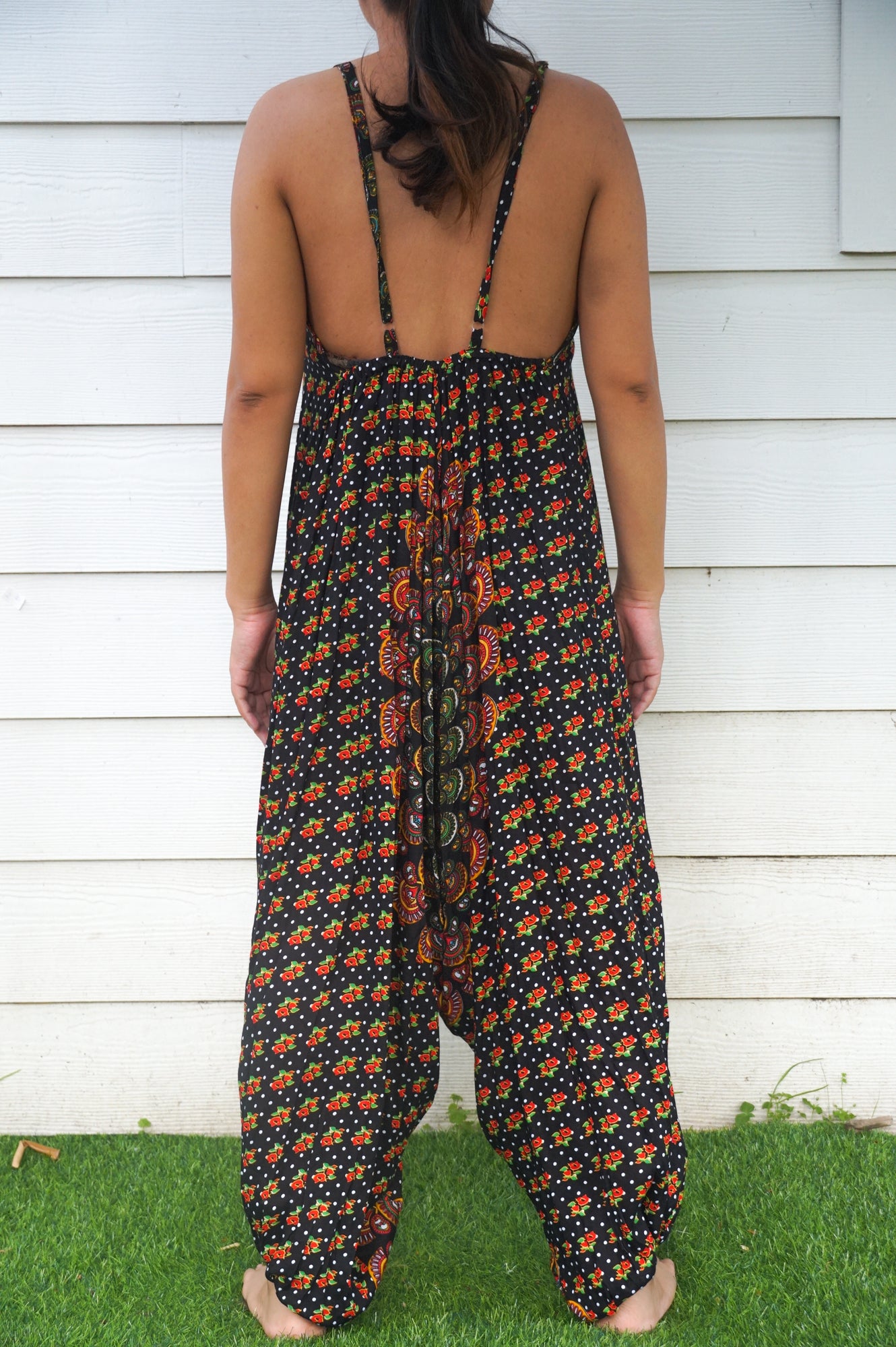 LateurGo Black Chakra Hippie Jumpsuits, Boho Rompers, Festival Clothing