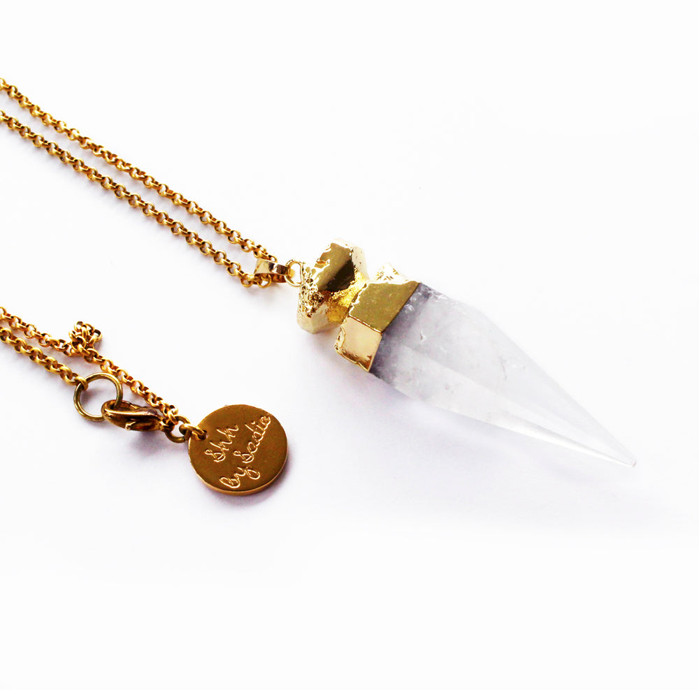 Crystal Quartz Glow Necklace by LaterurGo