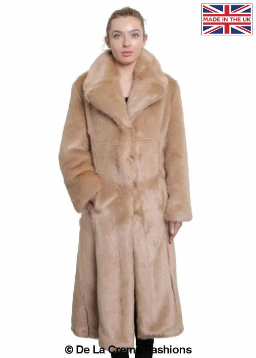 LateurGo Elegant and Warm Women's Faux Fur Long Coat