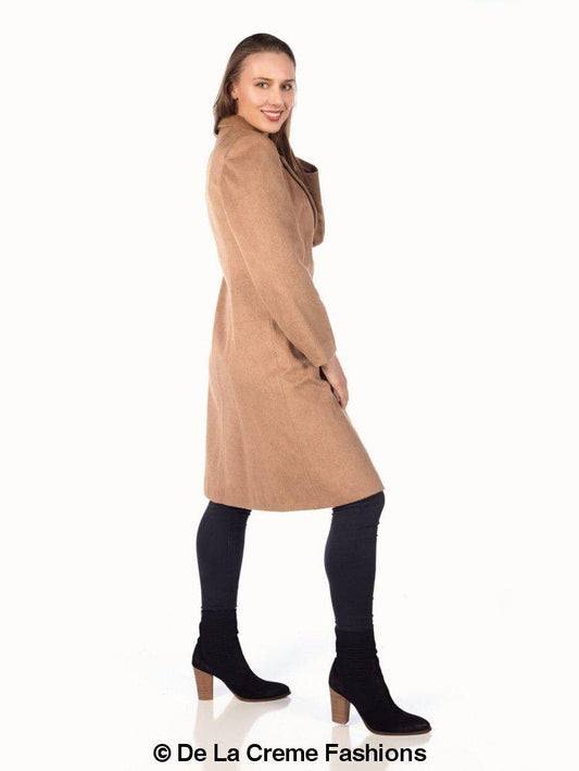 LateurGo Women's Warm and Elegant Mohair Blend Longline Winter Coat