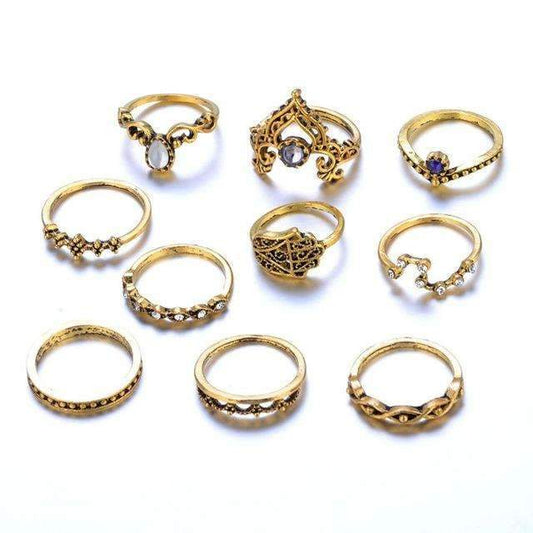 LateurGo Vintage Stackable Ring Set