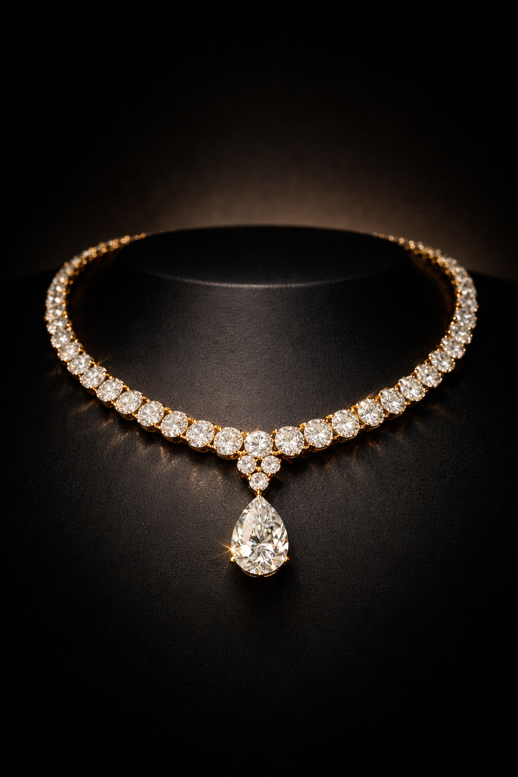 Editorial view of Étoile Héritage™ high jewelry diamond necklace crafted in 18K gold with natural diamonds by LateurGo, inspired by heritage, brilliance, and timeless luxury.