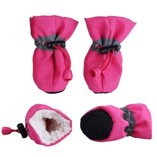 Dogs Winter Warm Shoes 4-Piece Set
