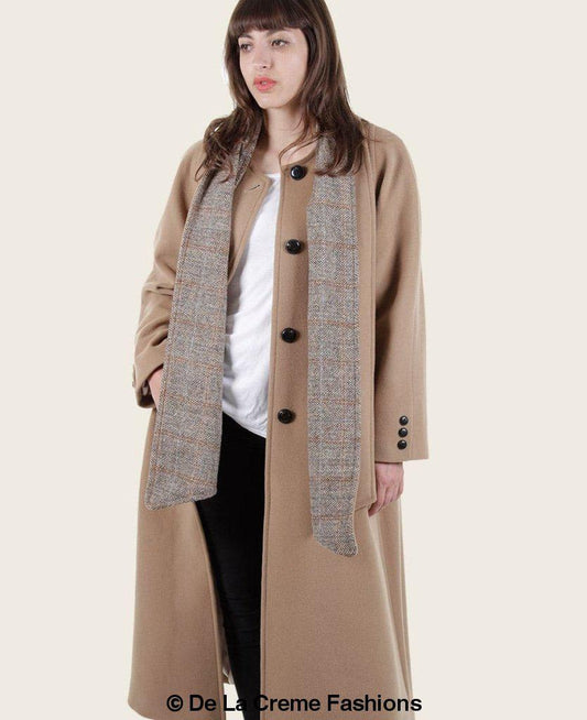 LateurGo Wool & Cashmere Overcoat With Scarf Detail - Sophisticated Outerwear