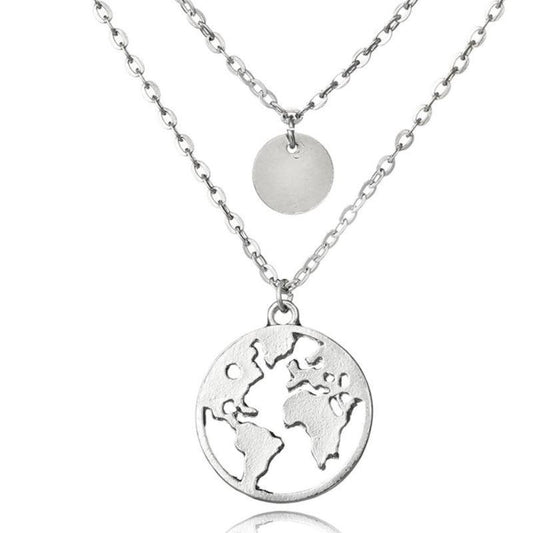 LateurGo World Map Necklace - Stylish and Adventurous Jewelry