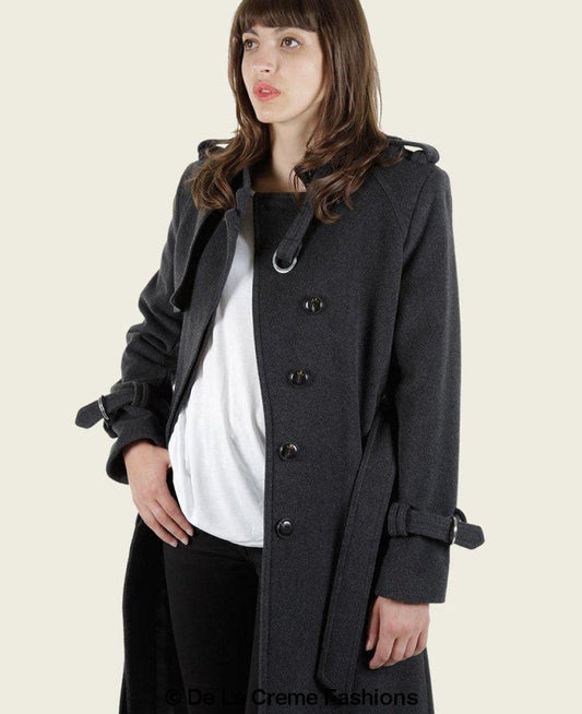 LateurGo Tailored Stylish Collarless Trench Coat - Elegant and Modern