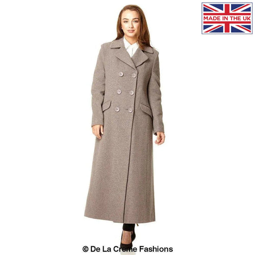 LateurGo Wool Blend Double Breasted Long Coat - Timeless Elegance