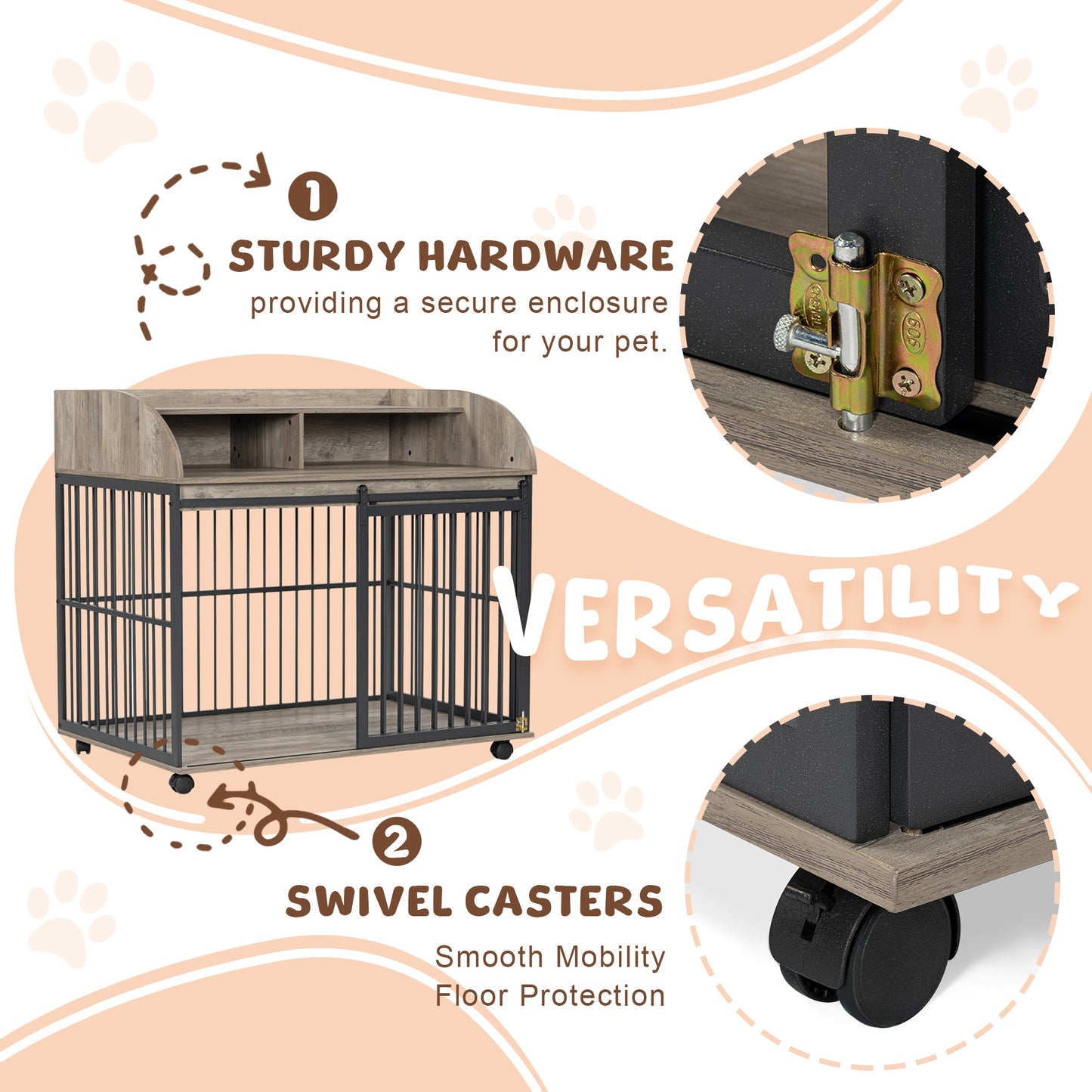 44 inch heavy duty large dog crate furniture - LateurGo