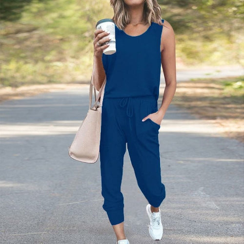 LateurGo Women's Sleeveless Top Shirt and Pants Casual Two Piece Set