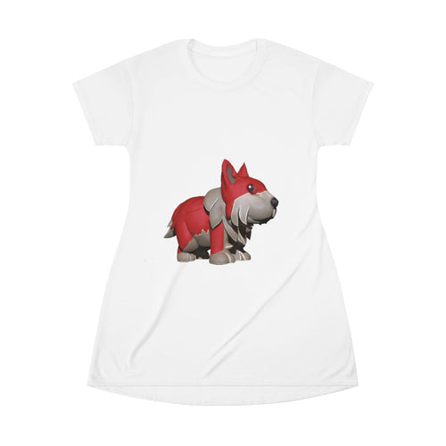 Red Dog All Over Print T-Shirt Dress | LateurGo
