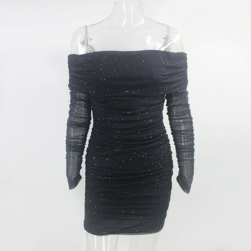 Ruched Design Sexy Off-Shoulder Bodycon Dress | LateurGo