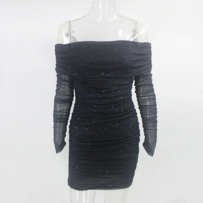 Ruched Design Sexy Off-Shoulder Bodycon Dress | LateurGo
