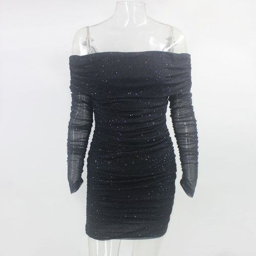 Ruched Design Sexy Off-Shoulder Bodycon Dress | LateurGo