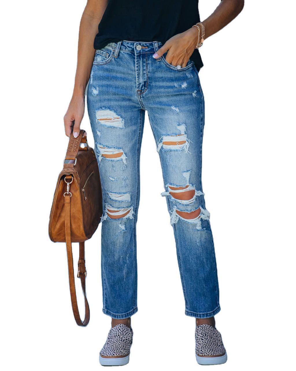 Buy Mid-Waist Denim Jeans | Stylish Bottoms
