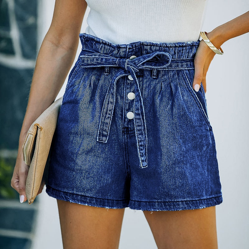 LateurGo High-Waisted Denim Shorts For Women