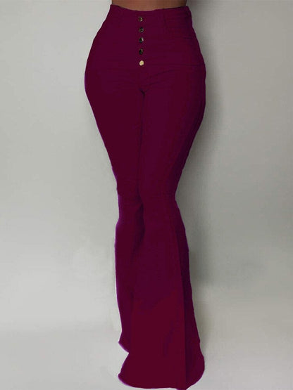 LateurGo Vintage Casual High Waist Pants with Breasted Button - Slim and Elegant